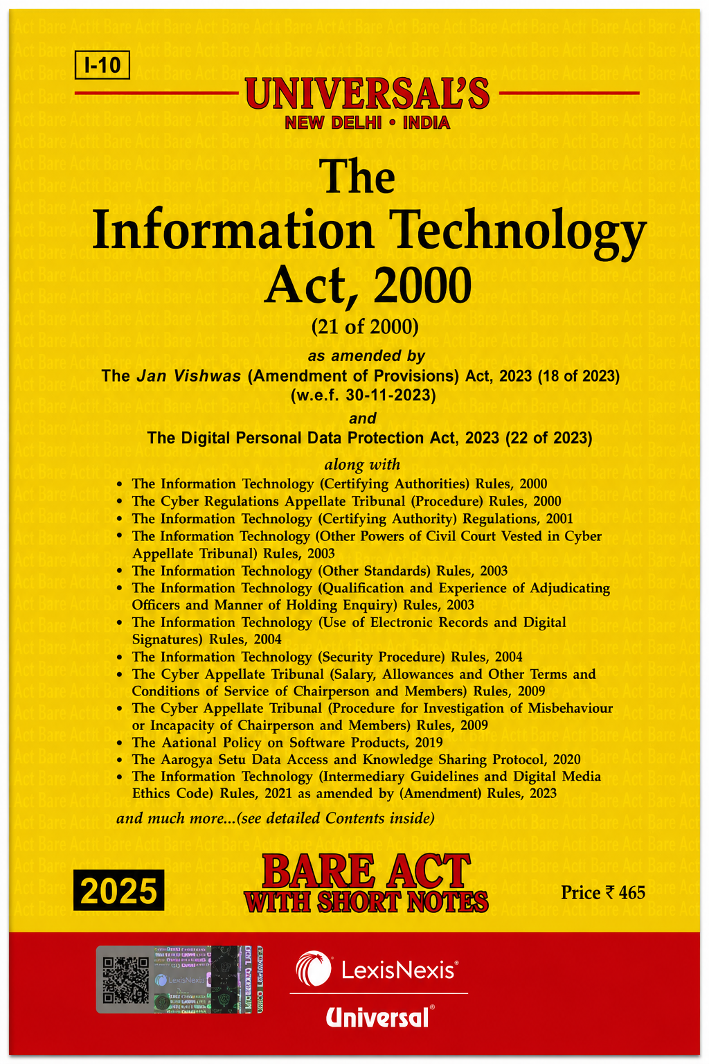 The Information Technology Act, 2000 with Allied Rules | Universal LexisNexis | 2026 Edition