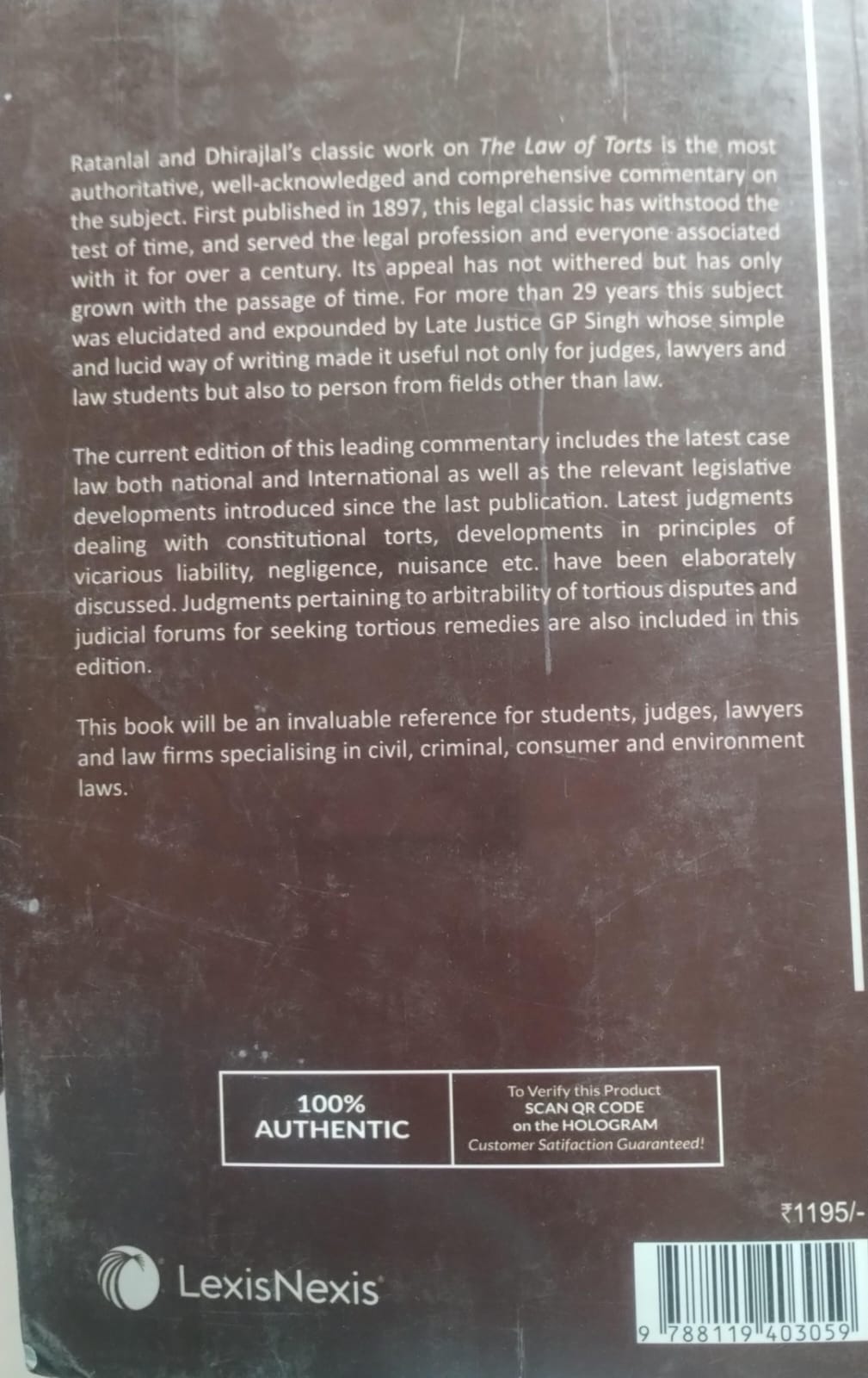 Ratanlal & Dhirajlal's The Law of Torts