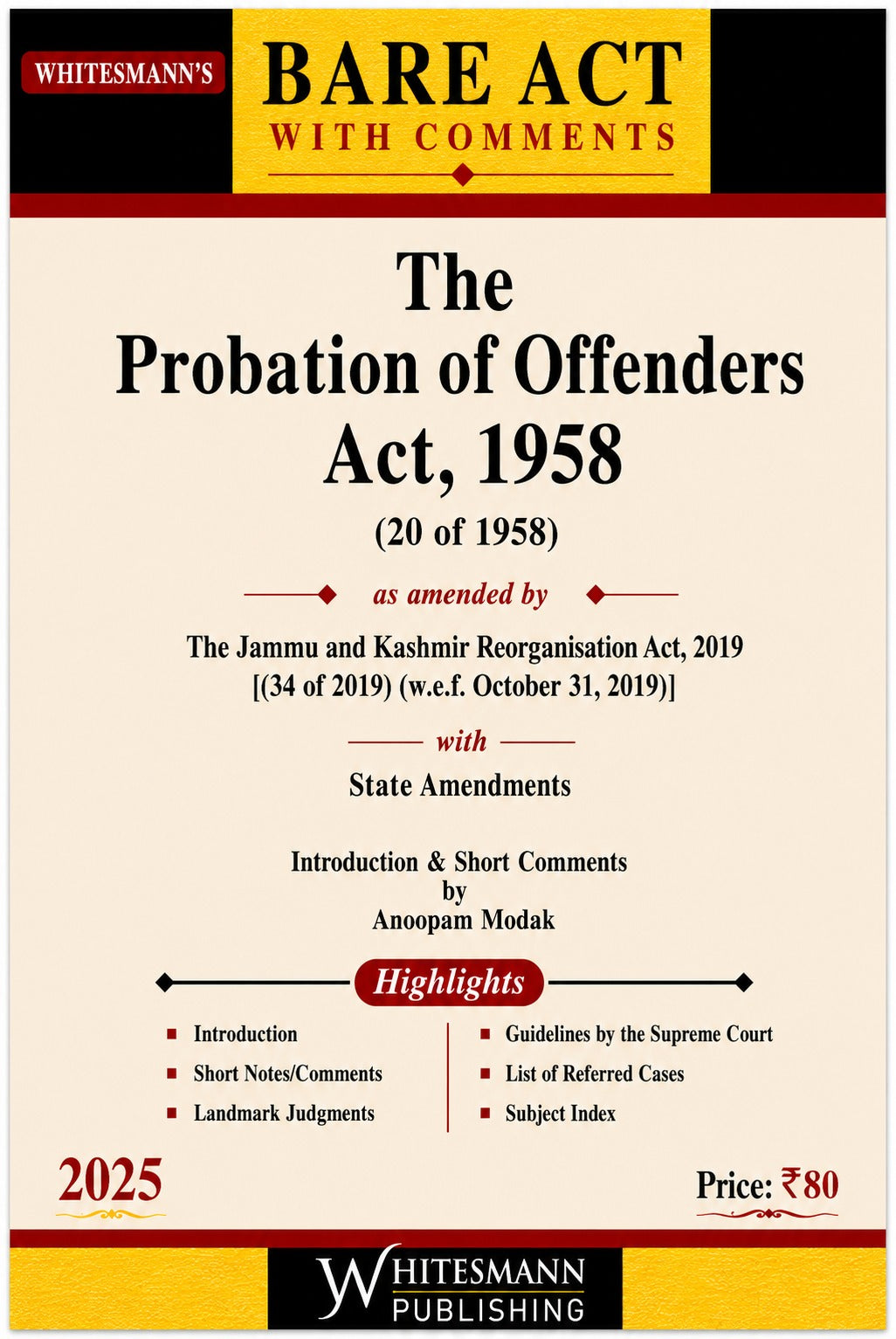 The Probation of Offenders Act, 1958 | Whitesmann | 2026 Edition