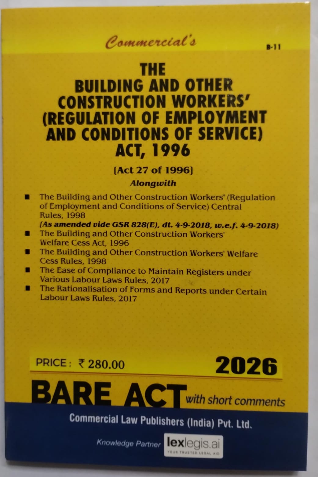 The Building and Other Construction Workers' (Regulation of Employment and Conditions of Service) Act, 1996