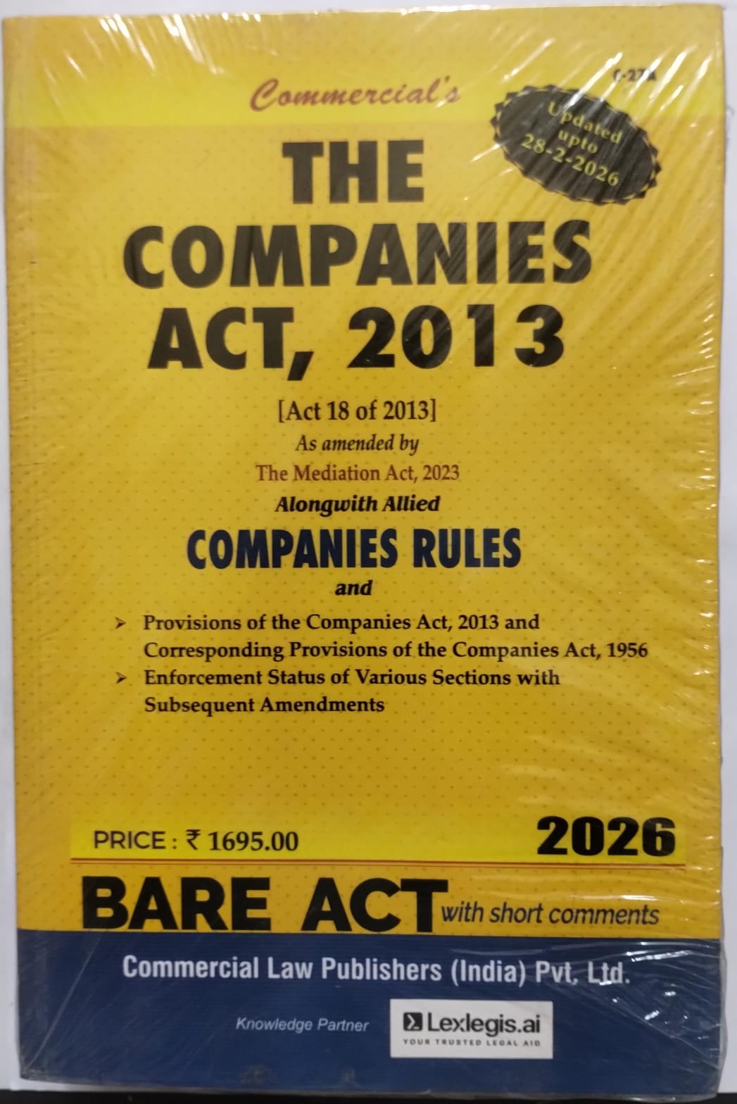 The Companies Act, 2013 Bare Act | Commercial's | 2026 Edition