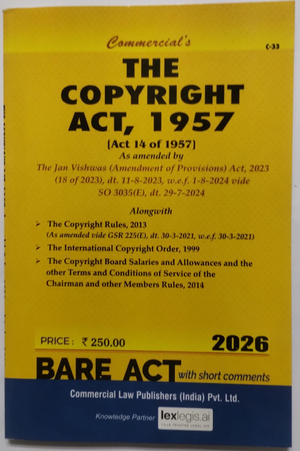 The Copyright Act, 1957 2026 Edition