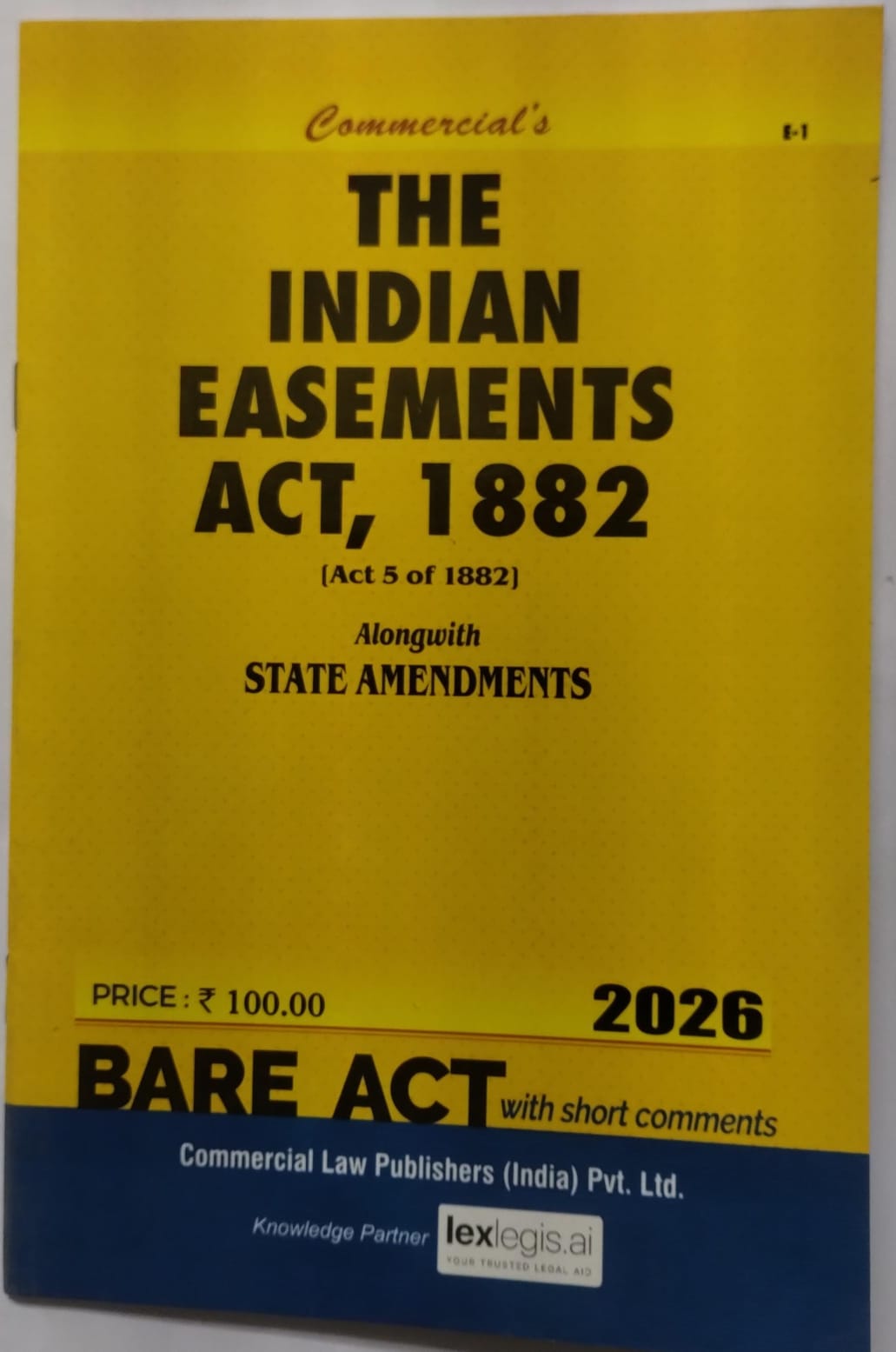 The Indian Easements Act, 1882 | Commercial`s| 2026 Edition