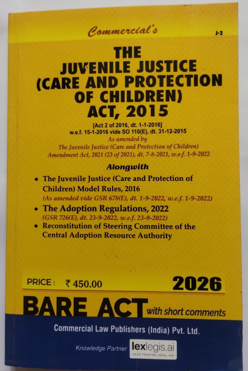 The Juvenile Justice (Care and Protection of Children) Act, 2015 with Rules | Commercial's | 2026 Edition