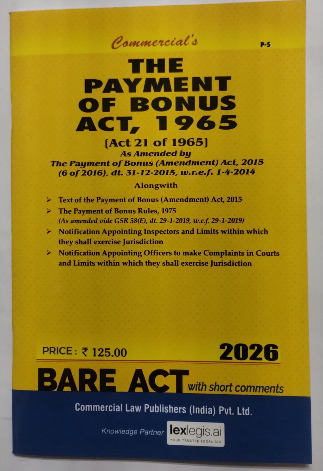 The Payment of Bonus Act, 1965