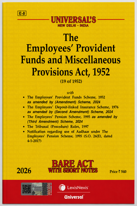 The Employees' Provident Funds and Miscellaneous Provisions Act, 1952 with Short Notes | Universal LexisNexis | 2026 Edition