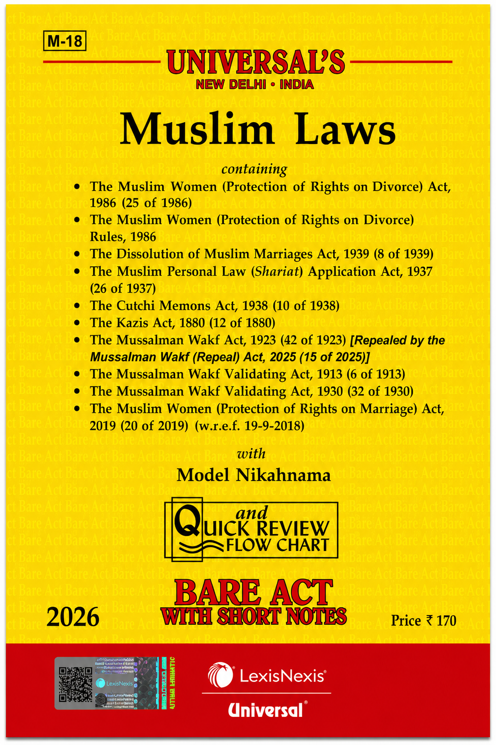 Muslim Laws (Bare Act with Short Notes) | Universal LexisNexis | 2026 Edition