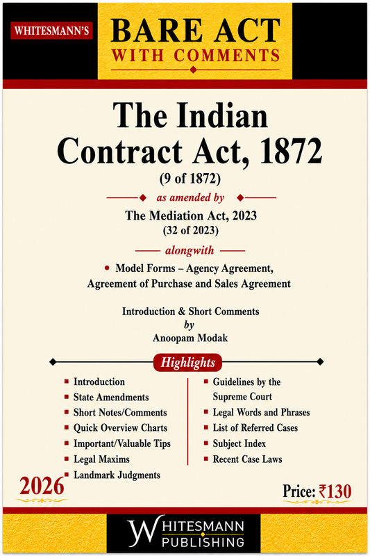 The Indian Contract Act, 1872 – Bare Act | Whitesmann's | 2026 Edition