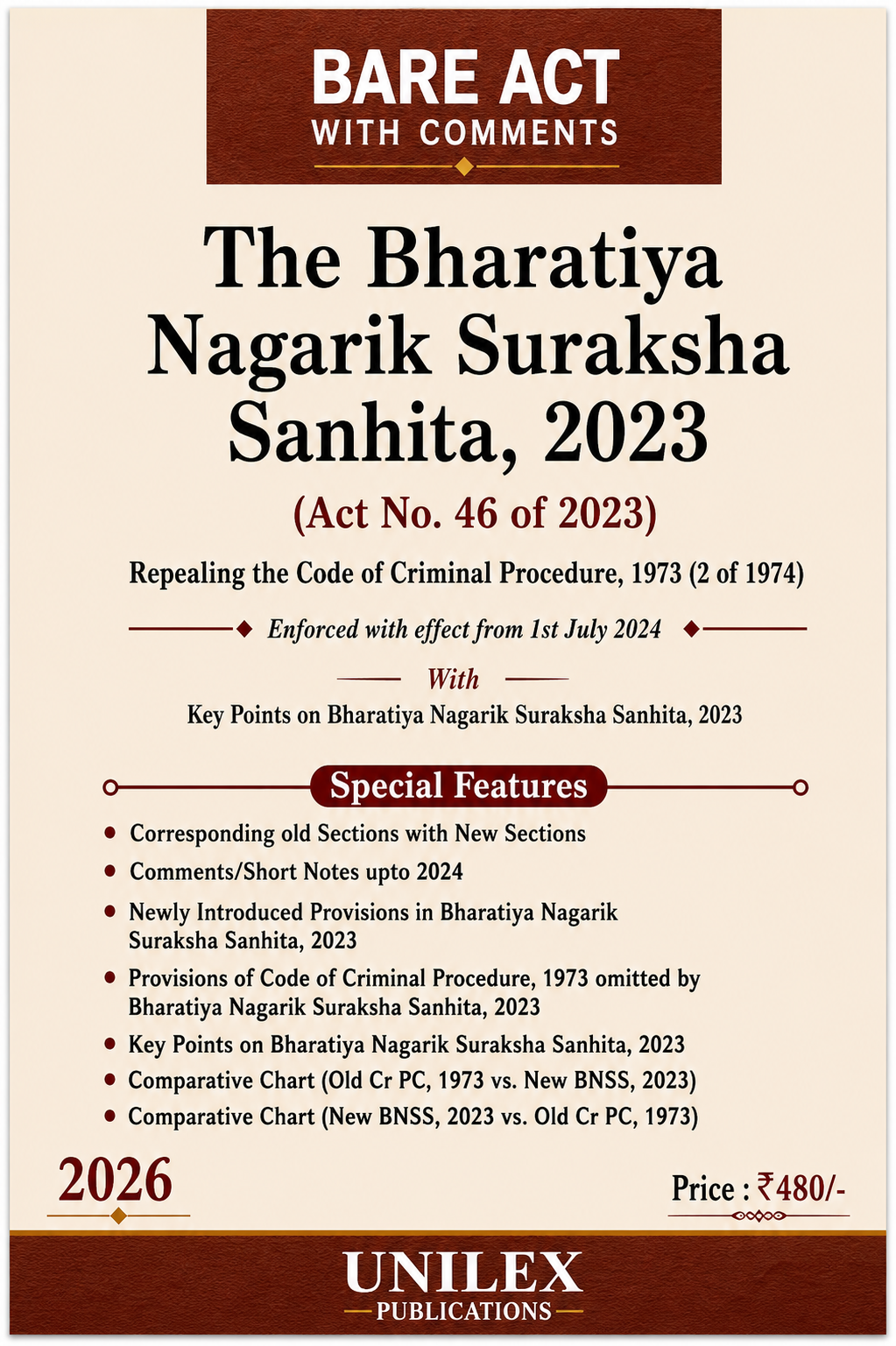The Bharatiya Nagarik Suraksha Sanhita, 2023 (BNSS) | Unilex Publications | 2026 Edition