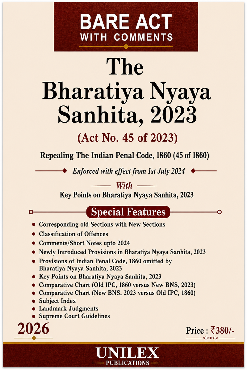 New Criminal Laws Bare Acts Set of 3 – BNS, BNSS & BSA | Unilex Publications | 2026 Edition