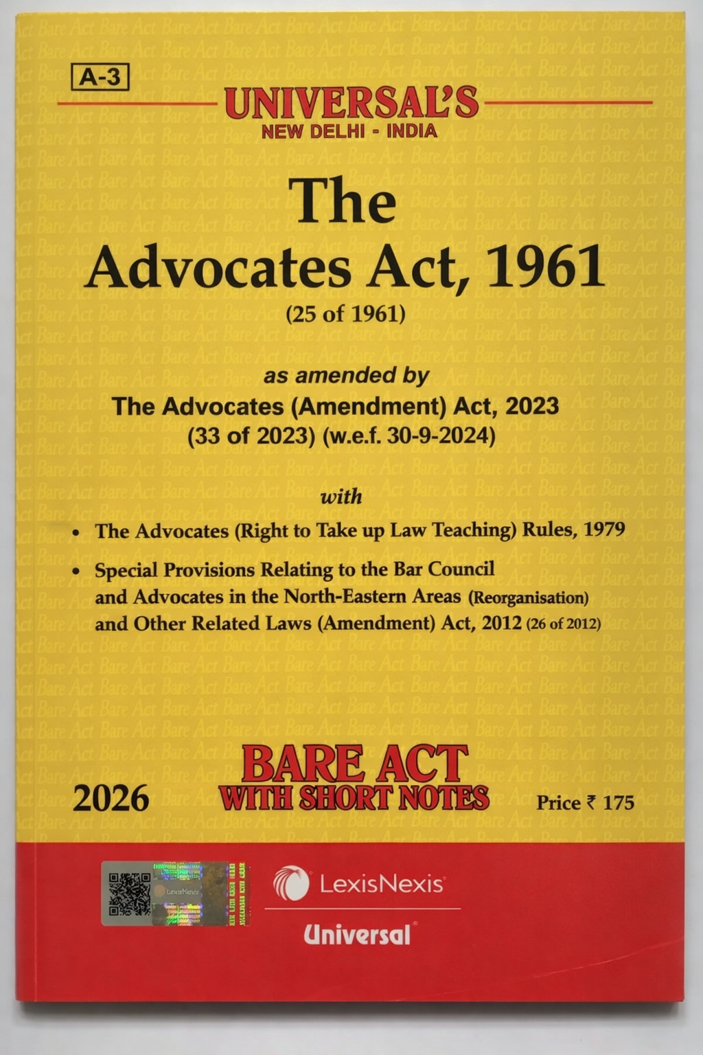 The Advocates Act, 1961 | Universal LexisNexis | 2026 Edition