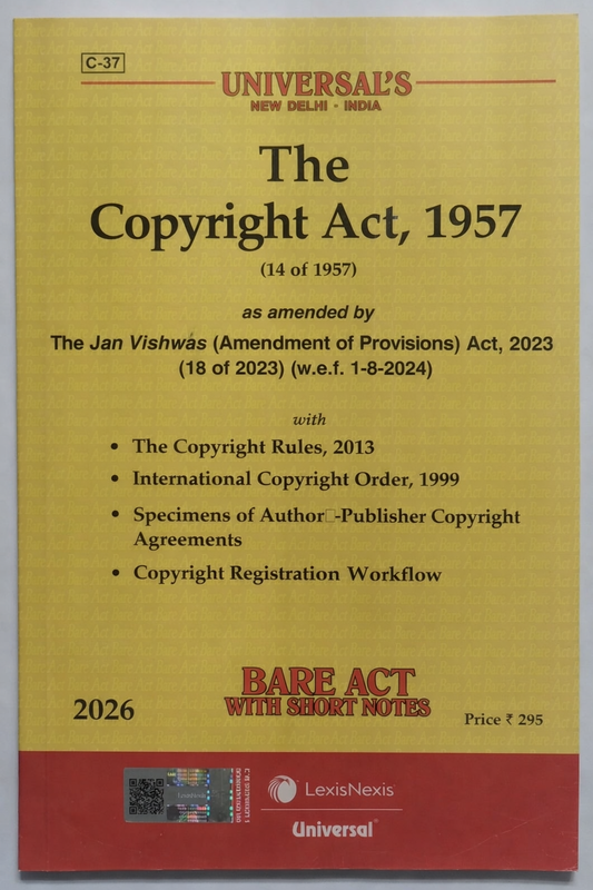 The Copyright Act, 1957 with Rules | Universal LexisNexis | 2026 Edition