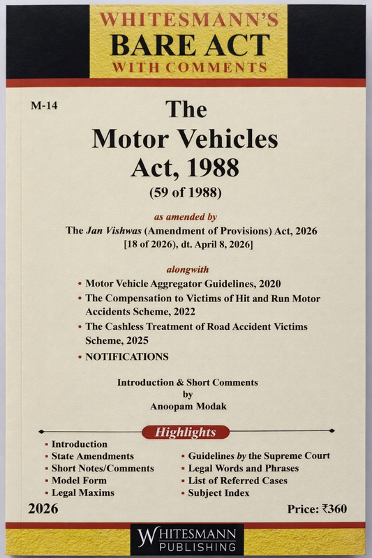 Motor Vehicles Act, 1988 Bare Act with Comments | Whitesmann | 2026 Edition