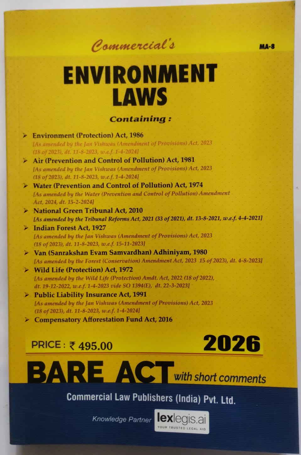Environment Laws (Bare Act with Comments) | Commercial's | 2026 Edition