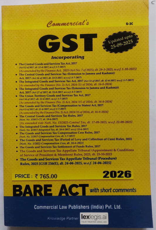 GST Acts along with Rules | Commercial's | 2026 Edition