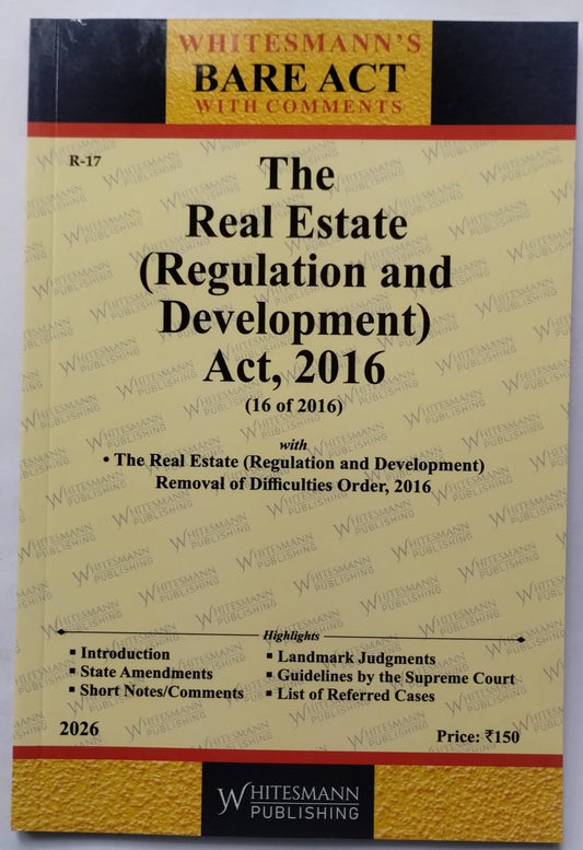 The Real Estate (Regulation and Development) Act, 2016 – Bare Act with Comments (Whitesmann's)