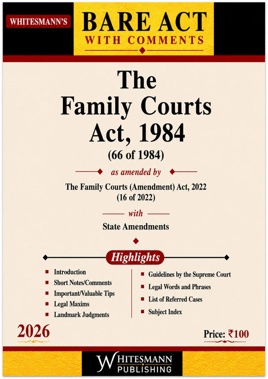 The Family Courts Act, 1984 – Bare Act with Comments (Whitesmann's)