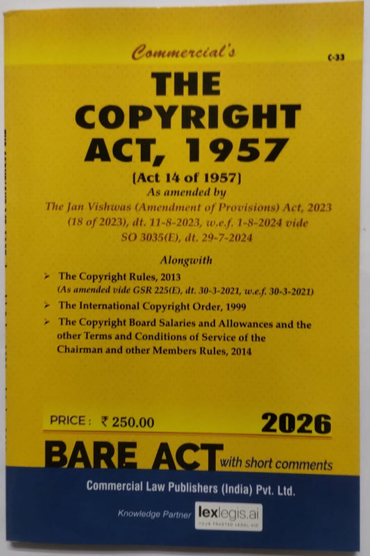 The Copyright Act, 1957 2026 Edition