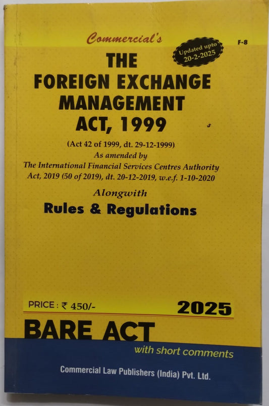 FEMA-The Foreign Exchange Management Act, 1999, Regulations & Orders | Commercial's | 2026 Edition