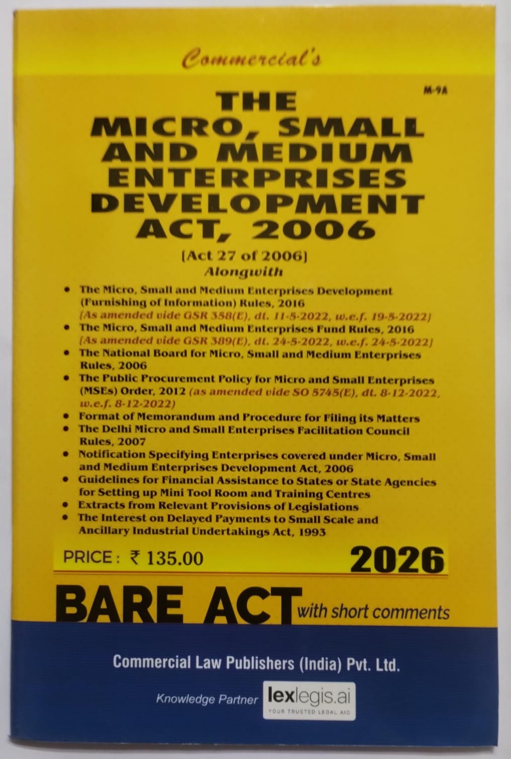 The Micro, Small and Medium Enterprises Development Act, 2006 (MSME Act) with Rules | Commercial's | 2026 Edition
