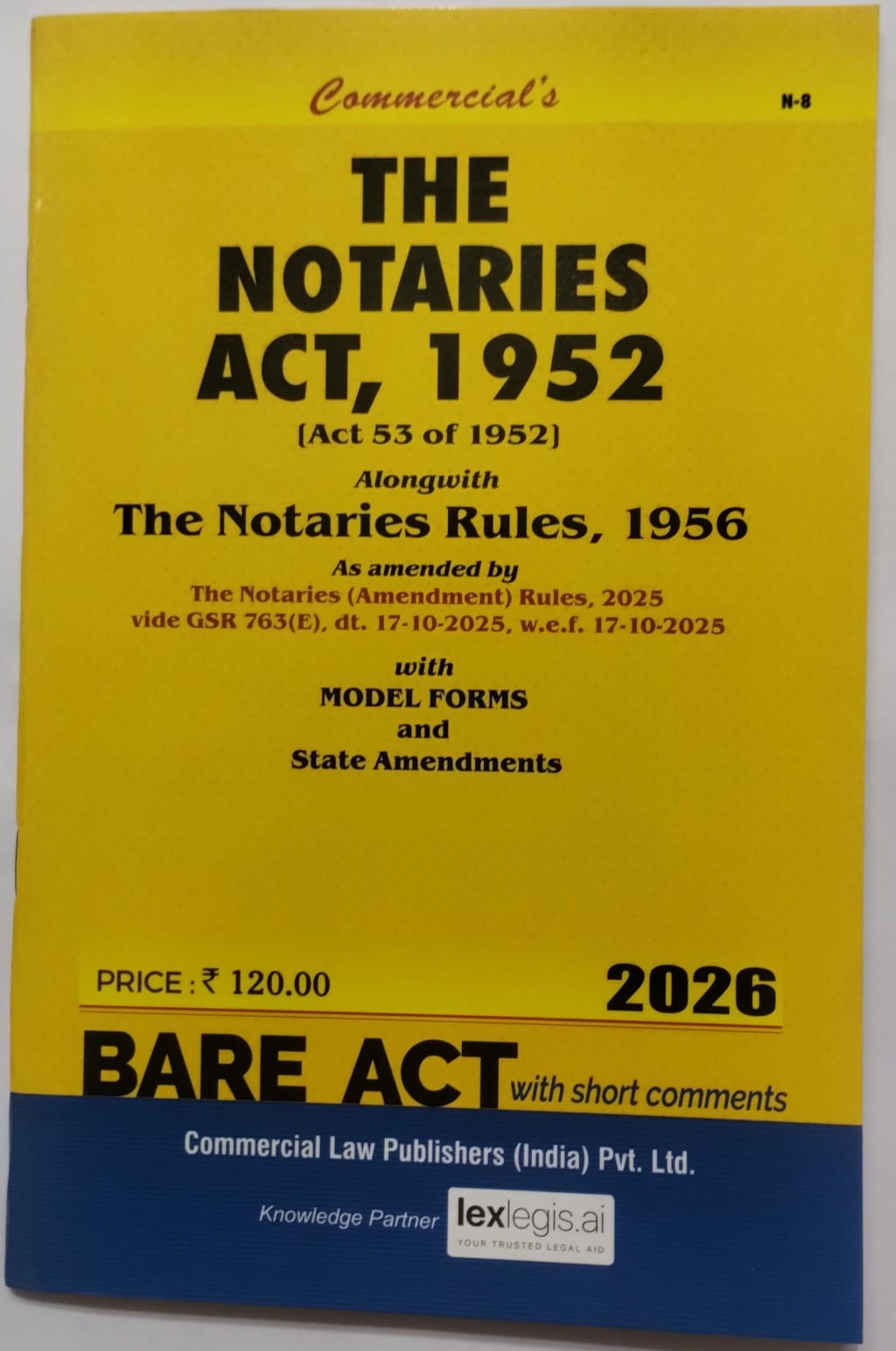 The Notaries Act, 1952 with Rules | Commercial's | 2026 Edition