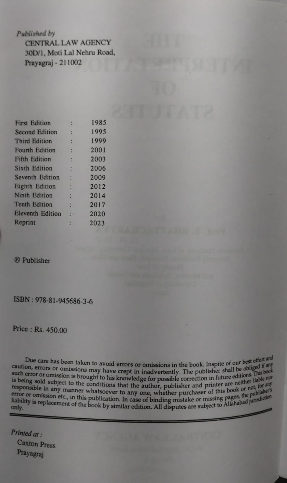 The Interpretation of Statutes