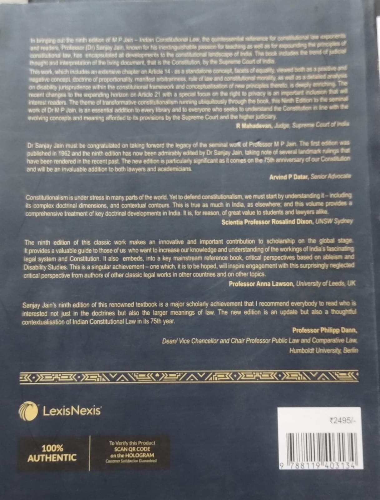M P Jain Indian Constitutional Law
